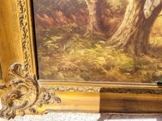 Lienzo antiguo paisaje campo