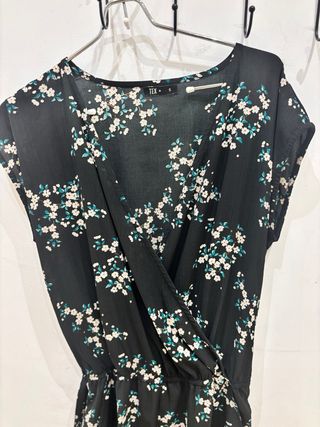 Mono largo negro floral - Talla S