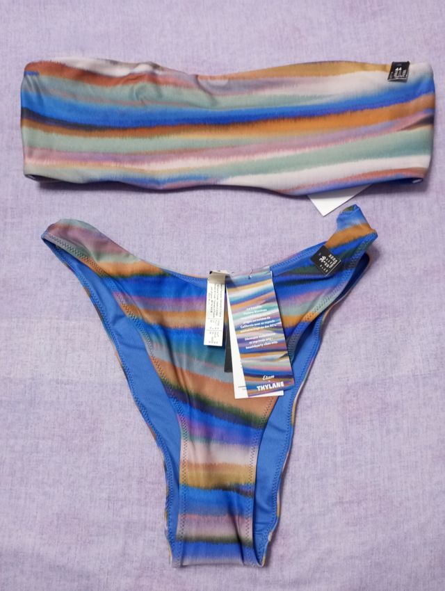 Bikini Etam rayas multicolor talla S