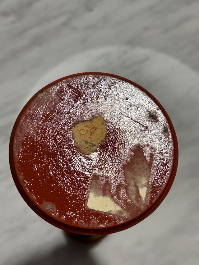 Portacandela in legno dipinto stile russo