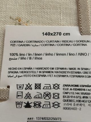Cortinas Zara Home beige lino 140x270