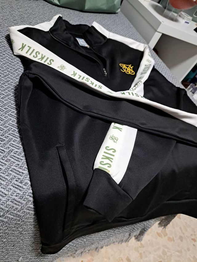 Chaqueta Siksilk negra c/blanca