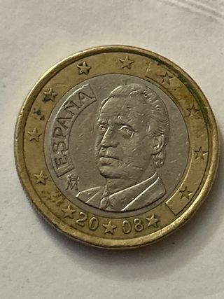 Moneda 1€ España 2008 | Descendrada