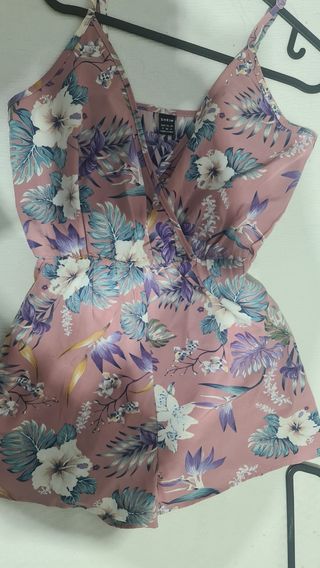 Mono SHEIN rosa estampado flores - T-S