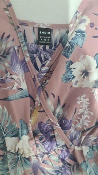 Mono SHEIN rosa estampado flores - T-S