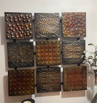 Arte pared metal - 9 piezas en una estructura