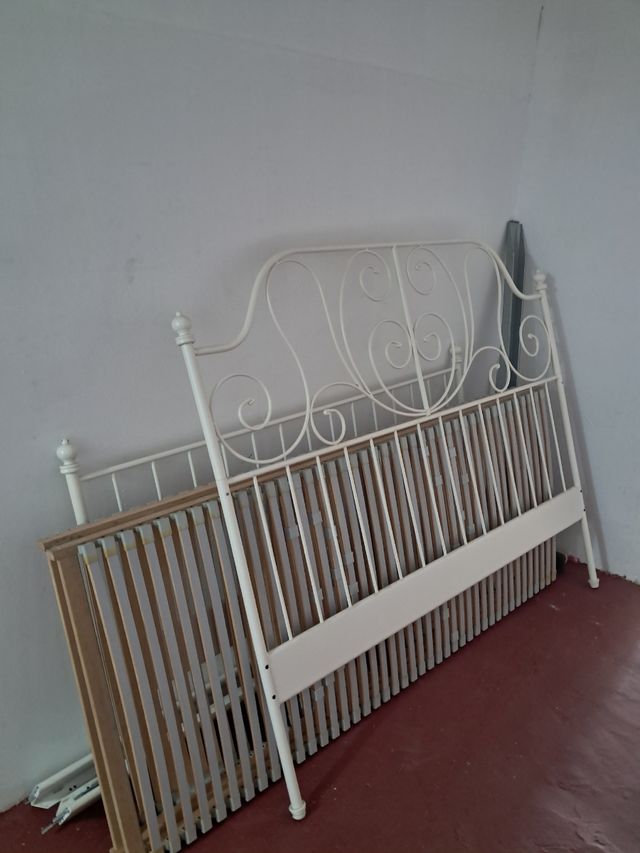 Cama blanca metal 160x200