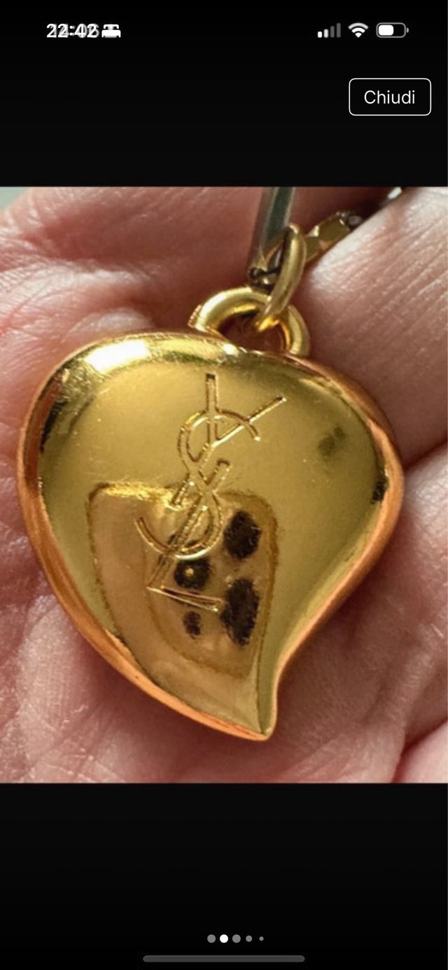 Collana YSL cuore vintage oro argento