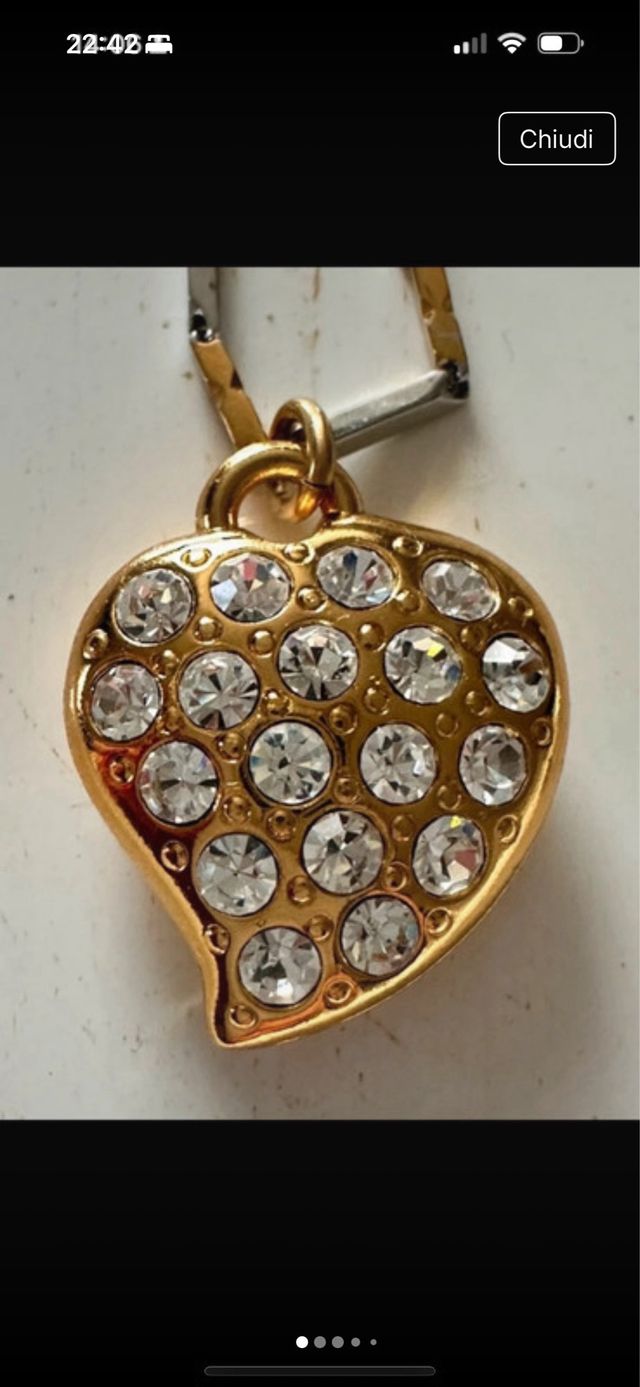 Collana YSL cuore vintage oro argento