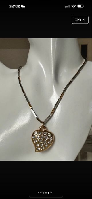 Collana YSL cuore vintage oro argento