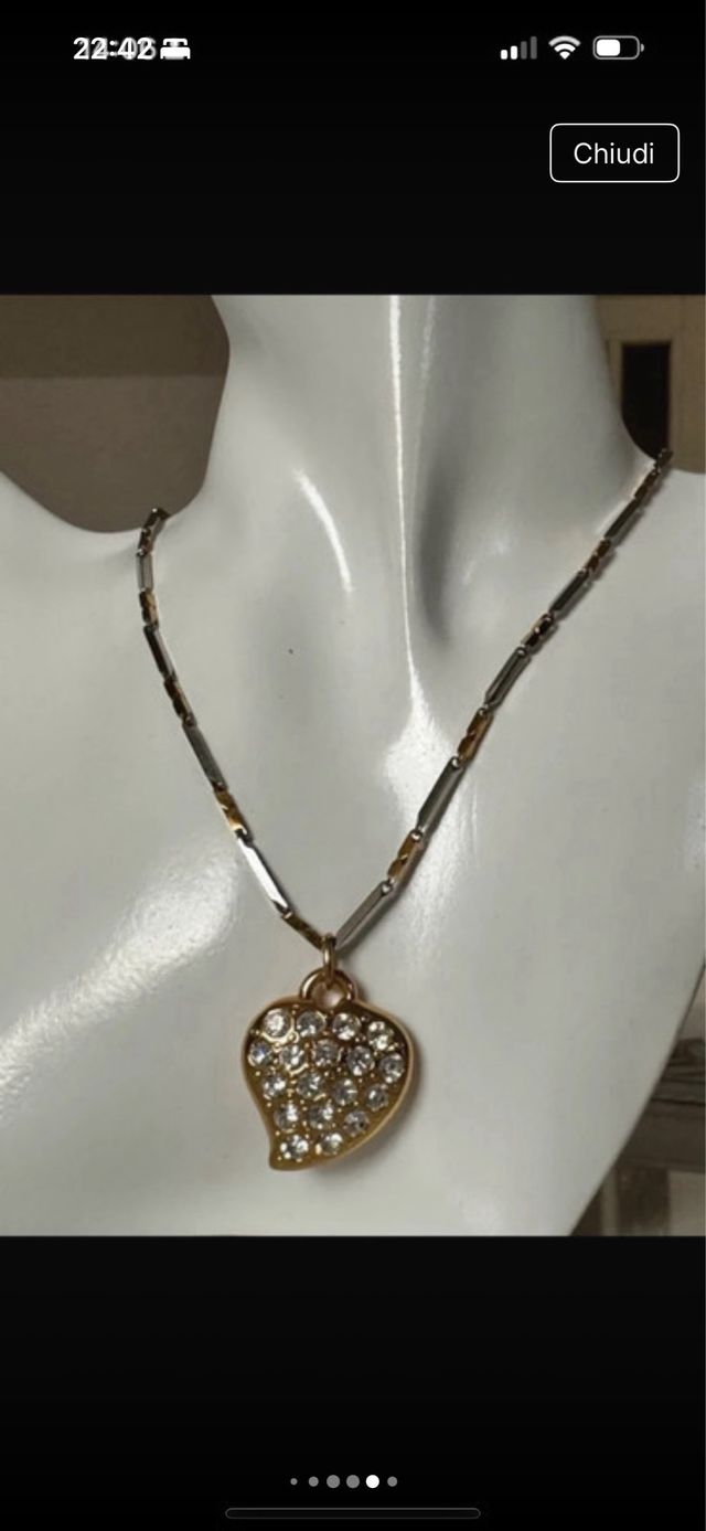 Collana YSL cuore vintage oro argento
