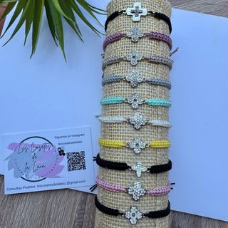 Pulseras macramé acero inoxidable 