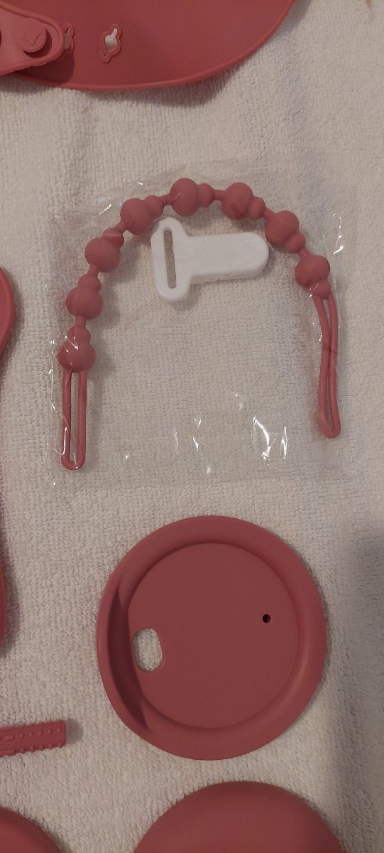 Vajilla bebé silicona - Rosa