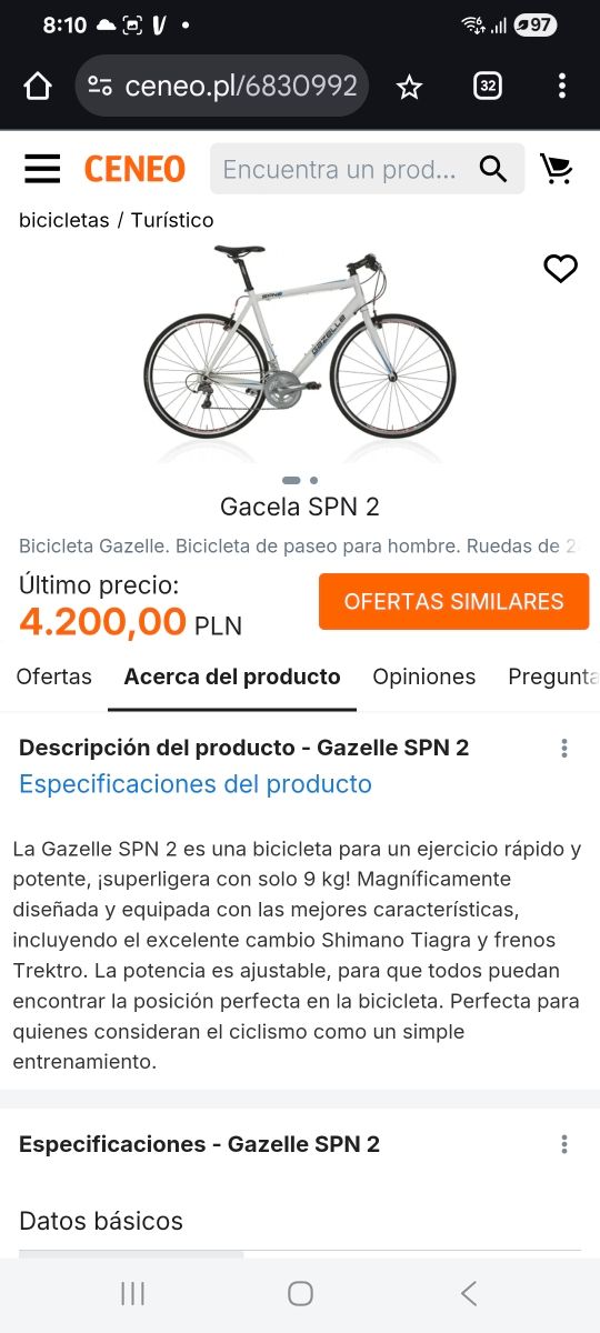 Bicicleta urbana Gazelle SPN-2