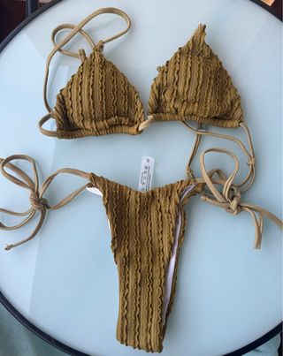 Bikini Triángulo Caqui - Talla S
