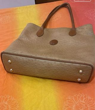Borsa tote in pelle di struzzo