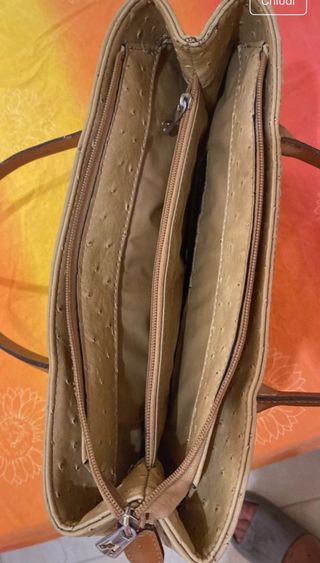 Borsa tote in pelle di struzzo