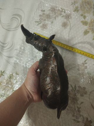 Precioso Rinoceronte blanco Bronce grande