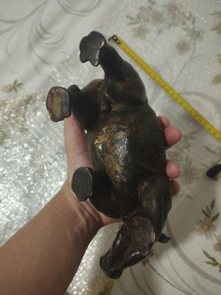 Precioso Rinoceronte blanco Bronce grande