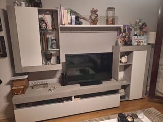Mueble TV salón - Gris- Blanco