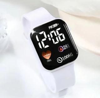 5 piezas corazon blanco-dorado,reloj+conjunto