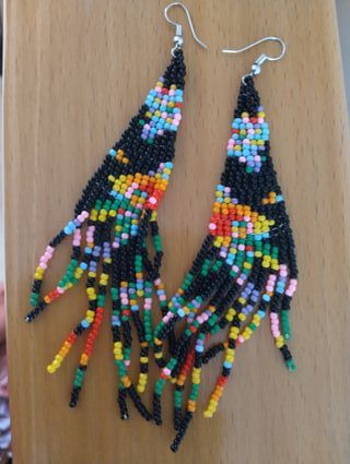 Pendientes largos multicolor