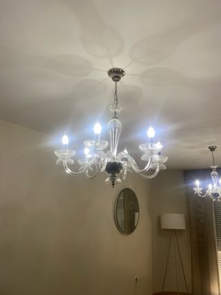 2 lámparas cristal modernas