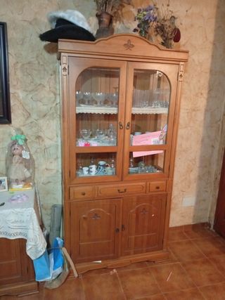 Vitrina madera maciza - Mueble antiguo