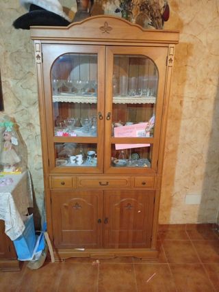 Vitrina madera maciza - Mueble antiguo
