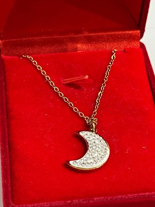 Colgante Luna circonitas transparentes y brillante