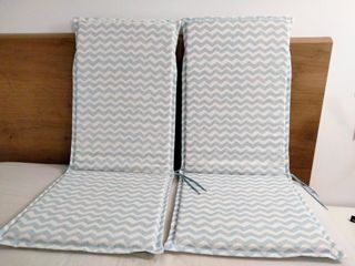 2 Cojines Tumbona Azul-Blanco