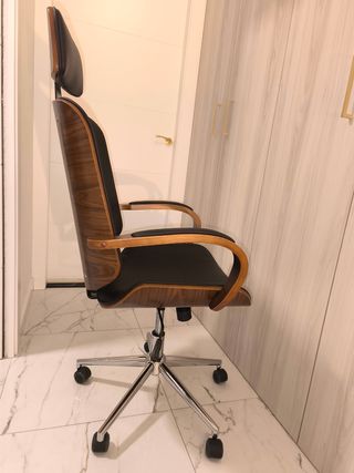 Silla oficina marrón - cuero sintético