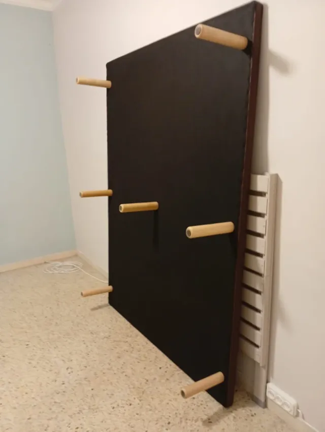 Canapé marrón de piel sintética 