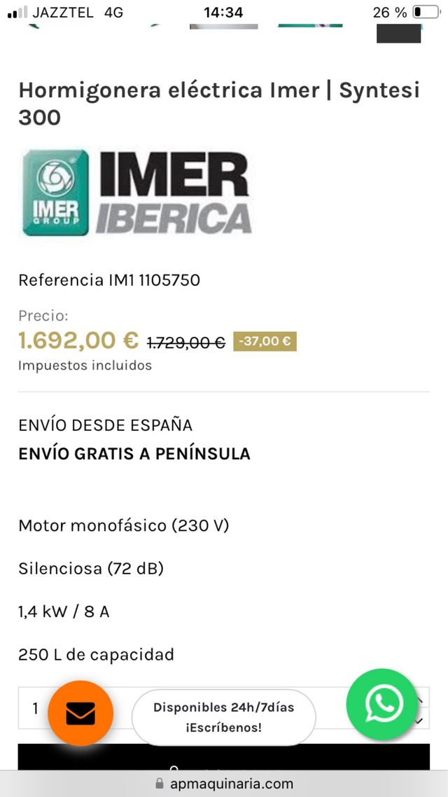 Hormigonera Imer syntesi  300s trifasica