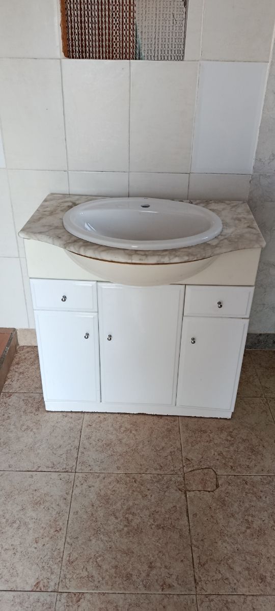 Mueble baño blanco - mármol