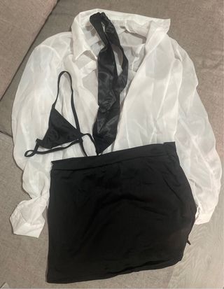 Conjunto lencería blanco y negro