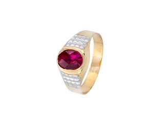 sello oro 18k con piedra con circonita