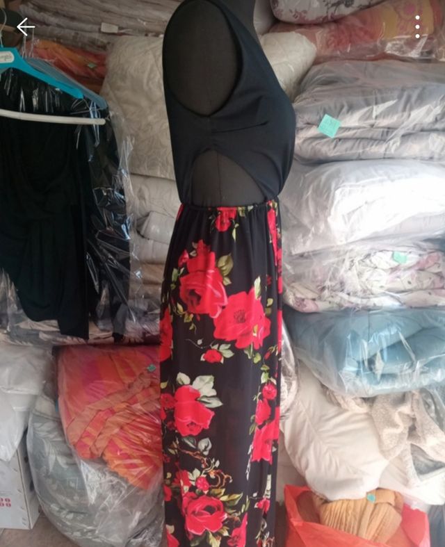 Vestito lungo nero e rosso