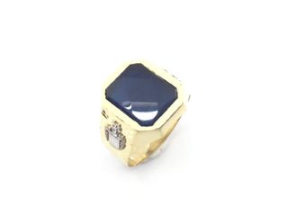 sello oro 18k con piedra con circonita