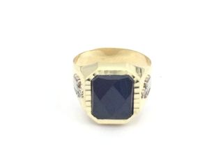 sello oro 18k con piedra con circonita