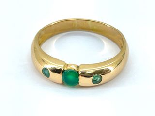 anillo oro 18k con piedra con esmeralda