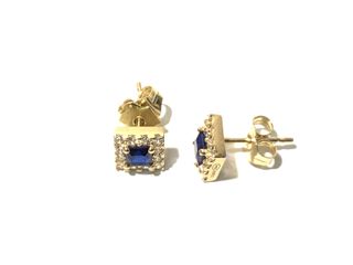 pendientes oro 18k con piedra