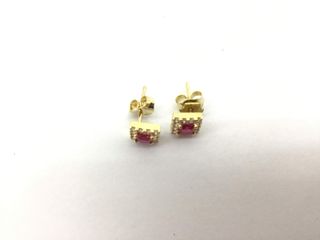pendientes oro 18k con piedra
