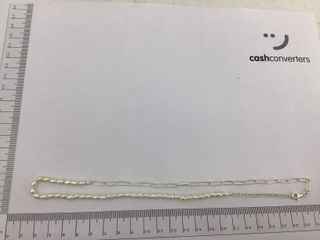 collar plata 925mm con piedra con perla 22cm