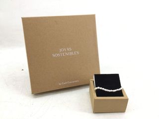 collar plata 925mm con piedra con perla 22cm