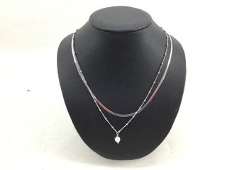 collar plata 925mm con piedra con perla 19 5cm