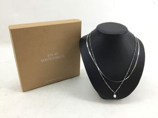 collar plata 925mm con piedra con perla 19 5cm