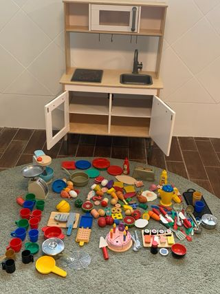 Cocinita juguete infantil madera con accesorios