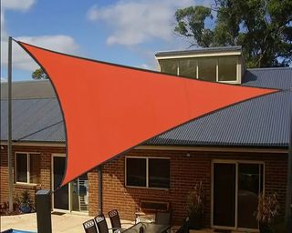 Sombrilla vela triangular,naranja, impermeable,3x3