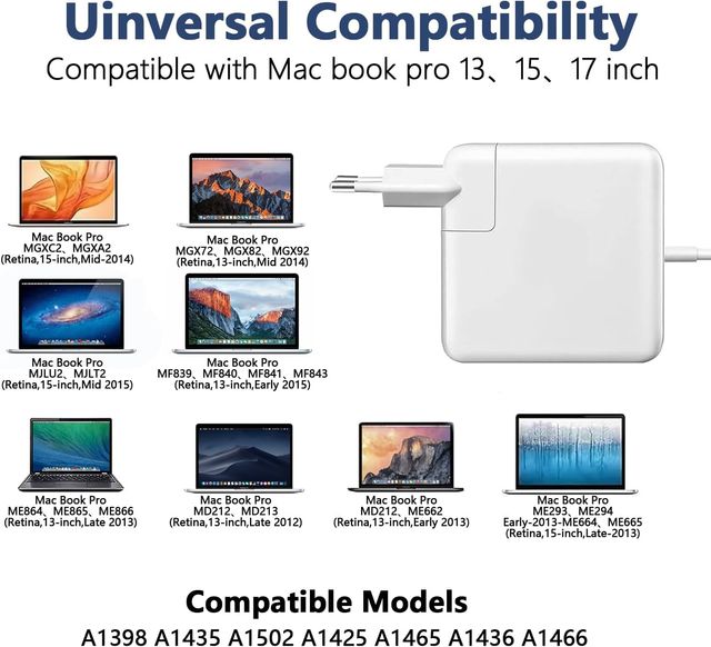 Cargador 60W T-Tip (MagSafe 2) Compatible con MacBook Pro NUEVO